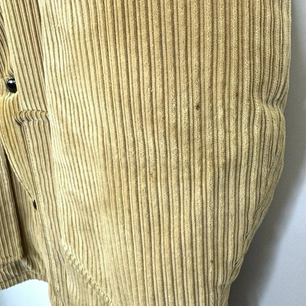 Vintage Sears Coat Mens Large 42 Corduroy Sherpa Fleece Hipster Boho Barn Chore